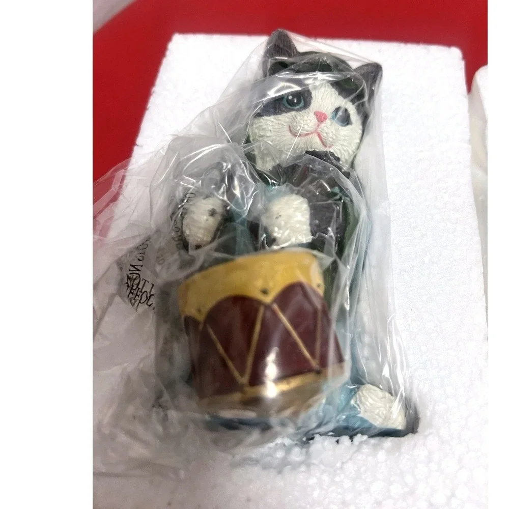 The Bradford Exchange #7 Drummer Cat PURR-fect Christmas Nativity Figurine 4.5